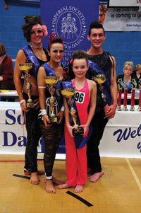Imperial Dancer of the Year 2012 (L to R) Hannah Toovey, Alicia Tickner, Kaysha Cooper and Joe Atkinson
