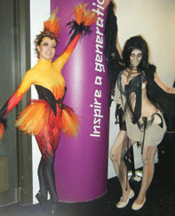 Lucinda Hennessy and Lucy-Linda Wright as a firebird and sea witch