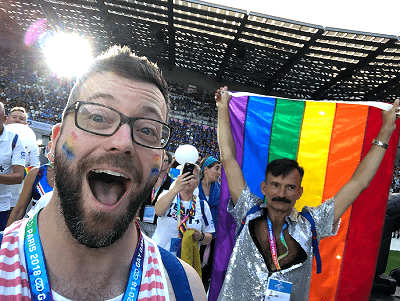 Malcolm Hill at the Gay Games opening ceremony