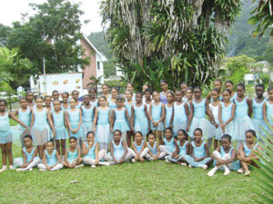 students of the National Conservatoire of Performing Arts in the Seychelles following their examinations