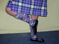 The Highland costume showing the correct position of the foot at the front