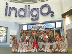 Young dancers outside the IndigO2 at the Dance for Life final 2010