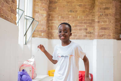 Young boy in dance studio