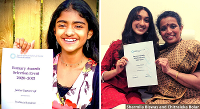 Classical Indian dancers with certificates